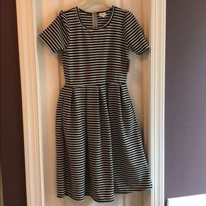 LuLaRoe Black/White Striped Amelia Dress
